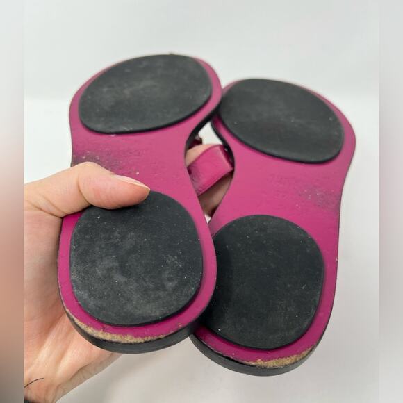 Gucci Microguccisima Fuchsia GG Thong Sandal Vernix  Pink size 37 EU Slide Flat - Picture 7 of 10